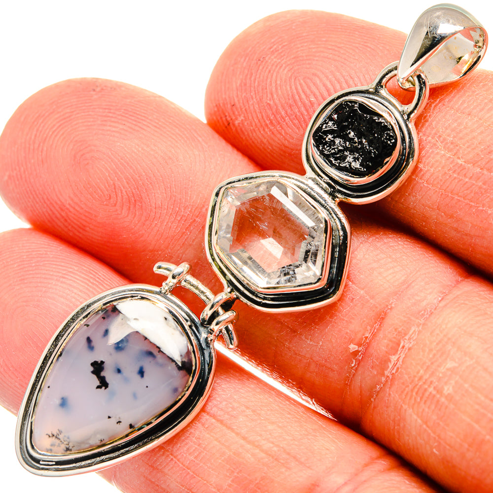 Dendritic Opal Pendants handcrafted by Ana Silver Co - PD24226