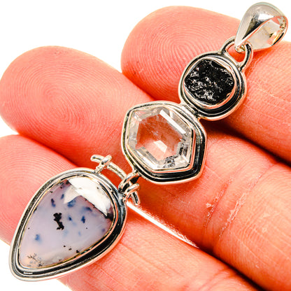 Dendritic Opal Pendants handcrafted by Ana Silver Co - PD24226