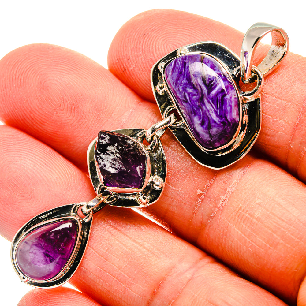 Charoite Pendants handcrafted by Ana Silver Co - PD24230