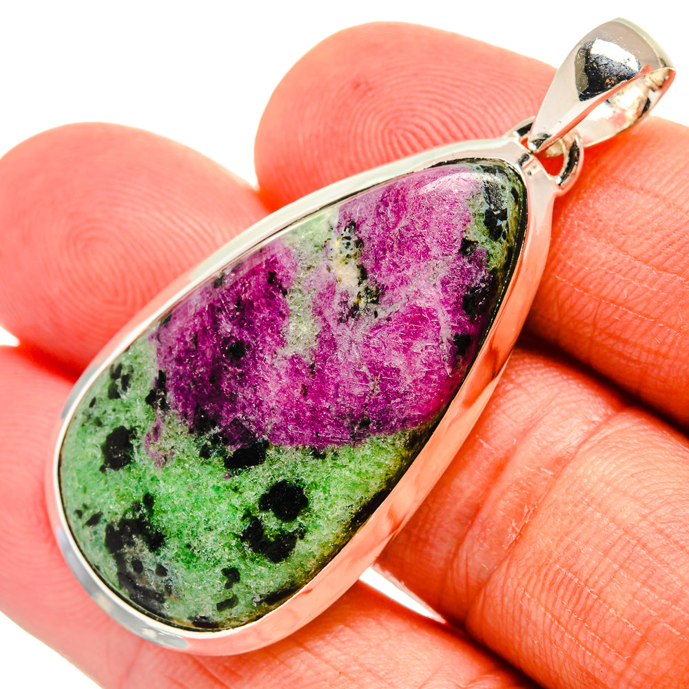 Ruby Zoisite Pendants handcrafted by Ana Silver Co - PD24241