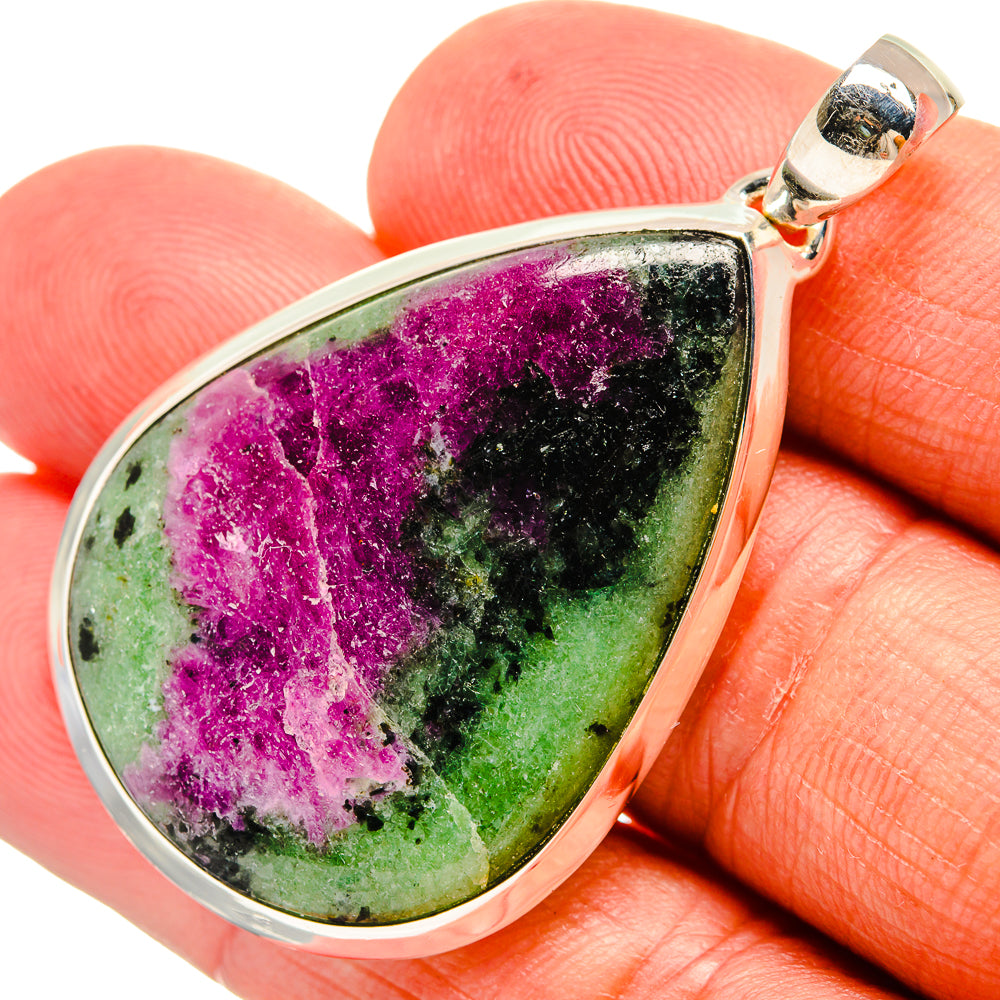 Ruby Zoisite Pendants handcrafted by Ana Silver Co - PD24246