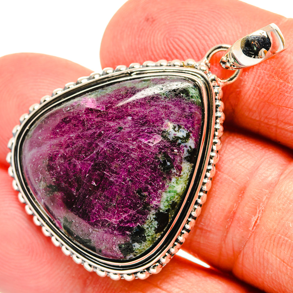 Ruby Zoisite Pendants handcrafted by Ana Silver Co - PD24262