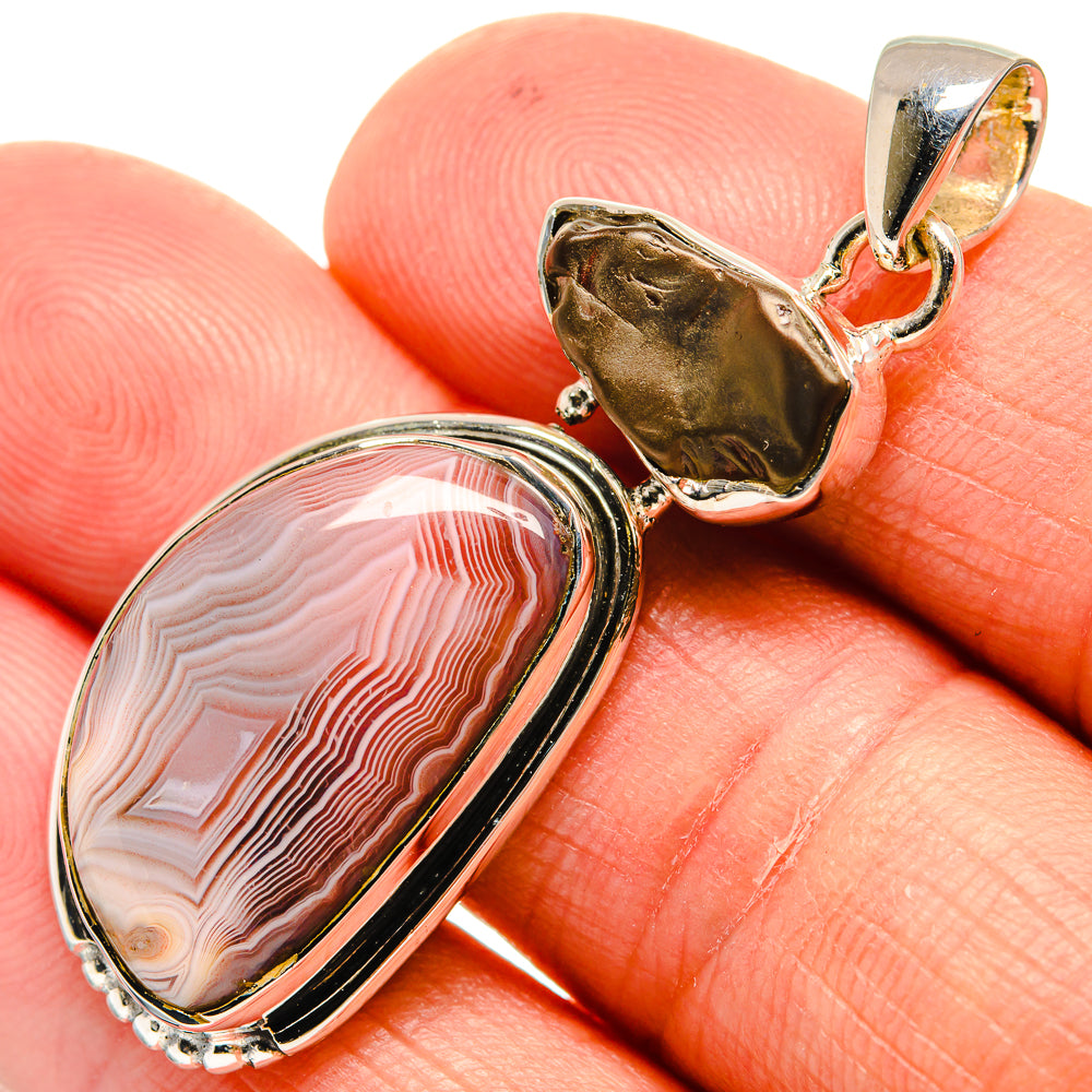 Botswana Agate Pendants handcrafted by Ana Silver Co - PD24288