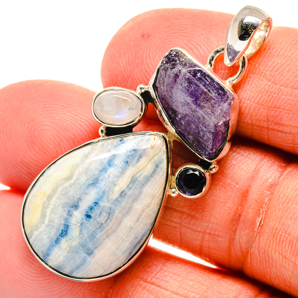 Blue Scheelite Pendants handcrafted by Ana Silver Co - PD24315