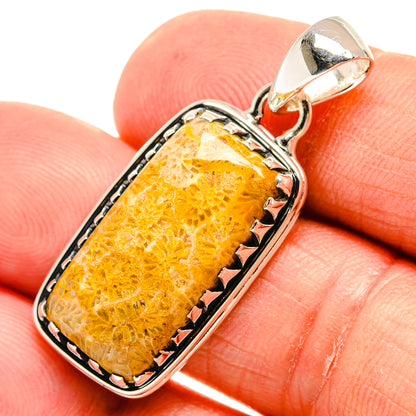 Fossil Coral Pendants handcrafted by Ana Silver Co - PD24323