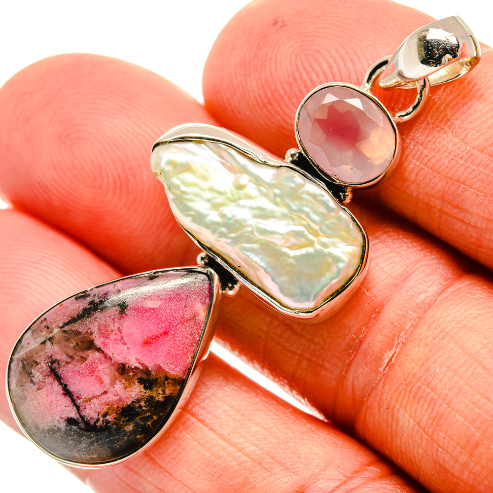 Rhodonite Pendants handcrafted by Ana Silver Co - PD24324