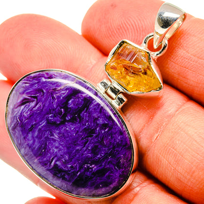 Charoite Pendants handcrafted by Ana Silver Co - PD24329