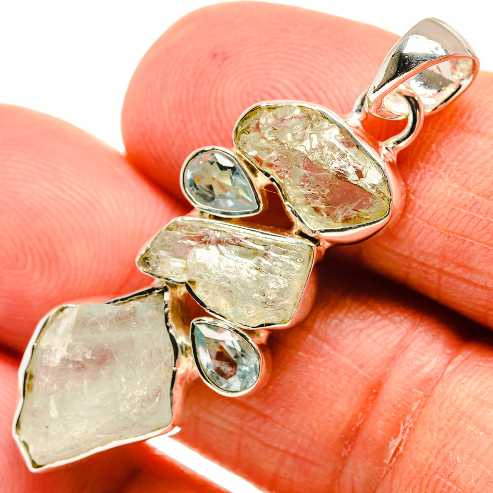 Aquamarine Pendants handcrafted by Ana Silver Co - PD24351