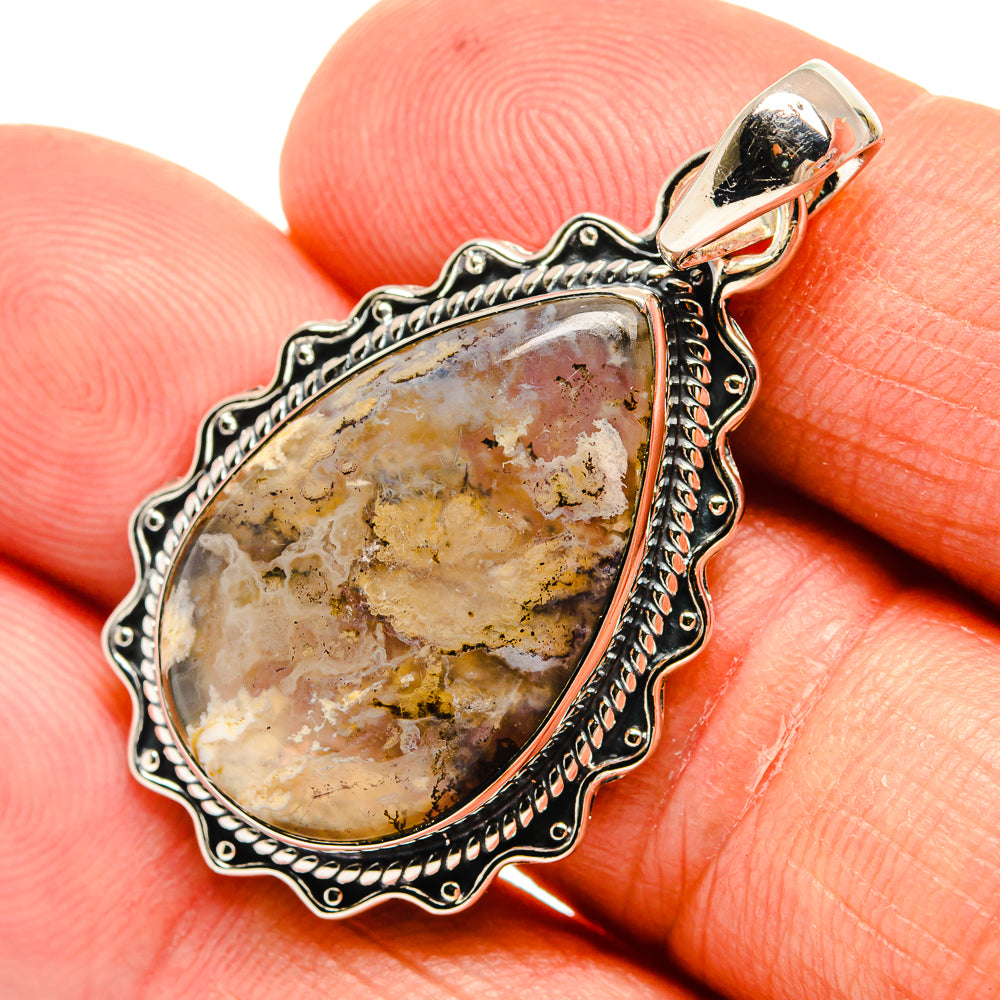 Plume Agate Pendants handcrafted by Ana Silver Co - PD24373