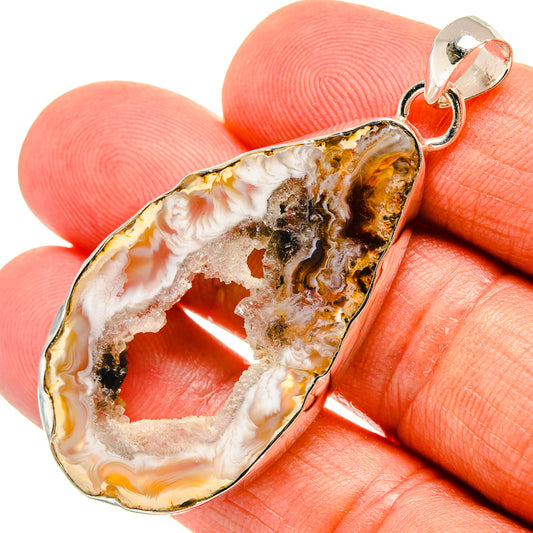 Coconut Geode Druzy Pendants handcrafted by Ana Silver Co - PD24401