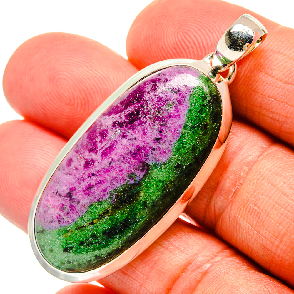 Ruby Zoisite Pendants handcrafted by Ana Silver Co - PD24408