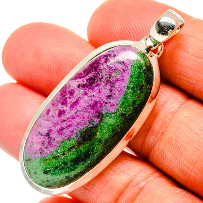 Ruby Zoisite Pendants handcrafted by Ana Silver Co - PD24408