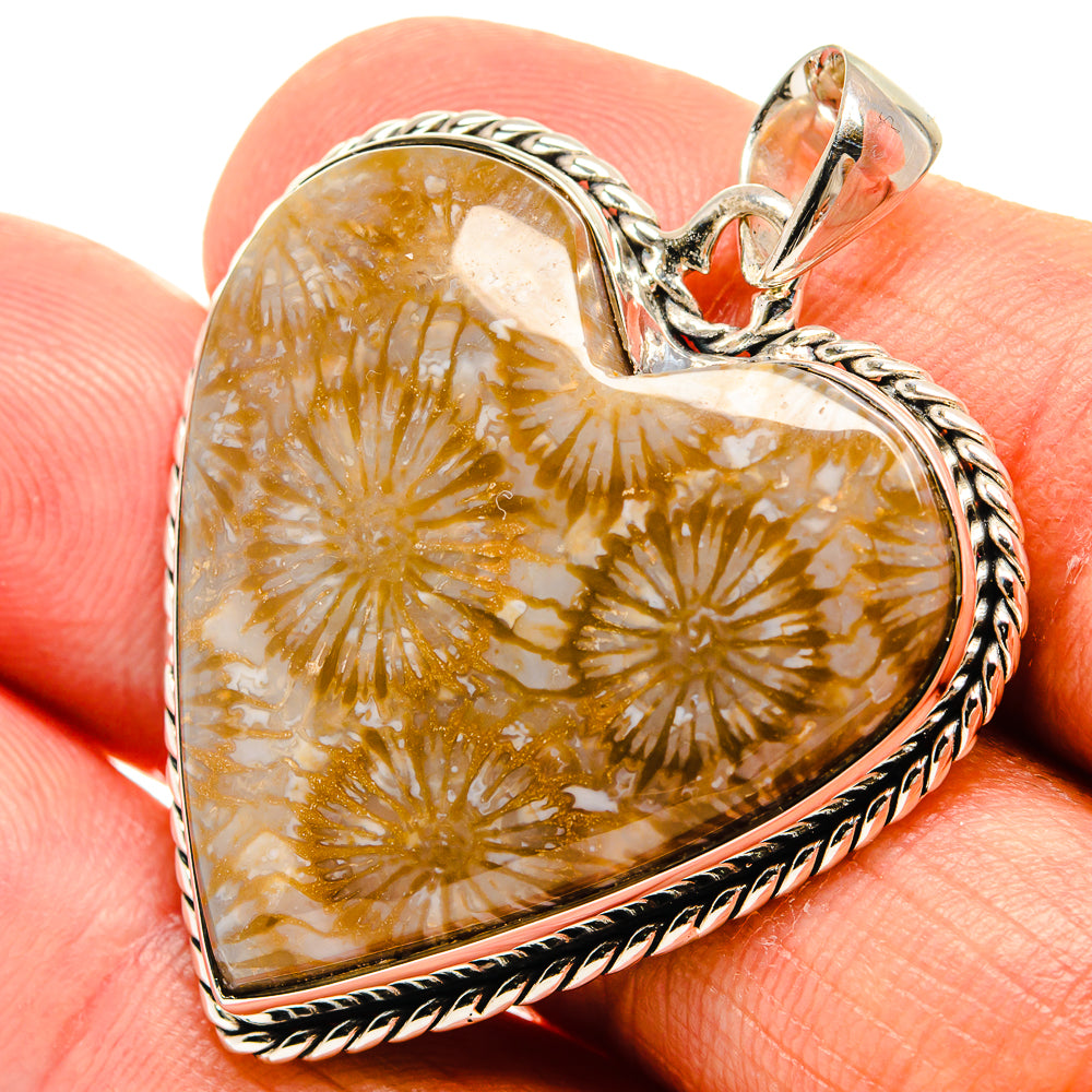 Fossil Coral Pendants handcrafted by Ana Silver Co - PD24417