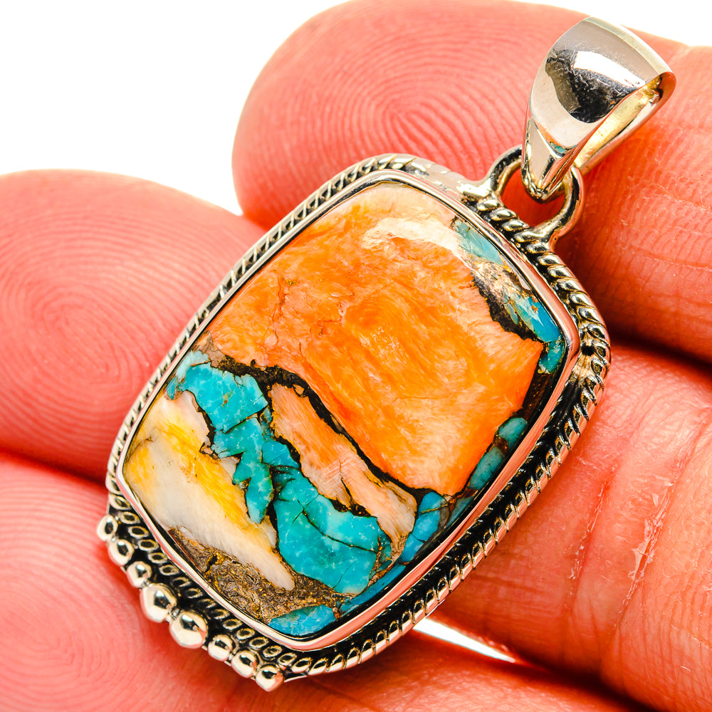 Spiny Oyster Turquoise Pendants handcrafted by Ana Silver Co - PD24442