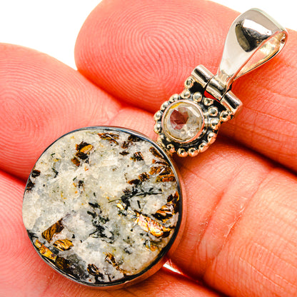Astrophyllite, White Quartz Pendants handcrafted by Ana Silver Co - PD24443