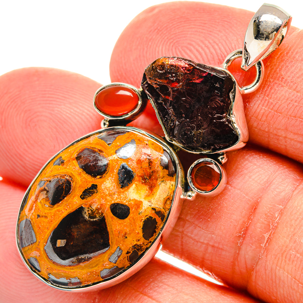 Bauxite, Garnet, Carnelian Pendants handcrafted by Ana Silver Co - PD24449
