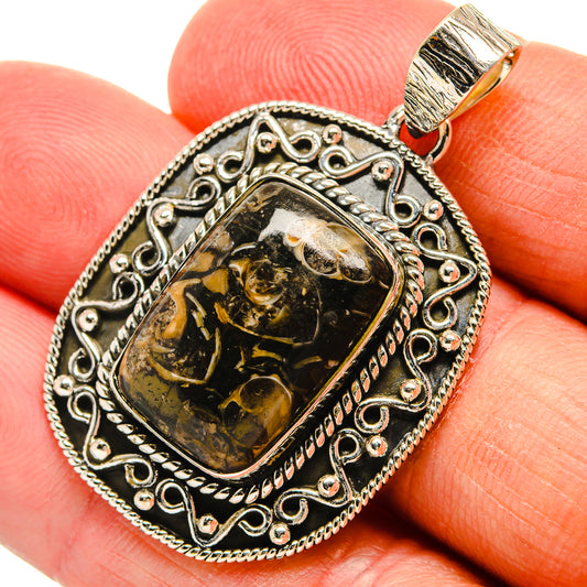 Turritella Agate Pendants handcrafted by Ana Silver Co - PD24455