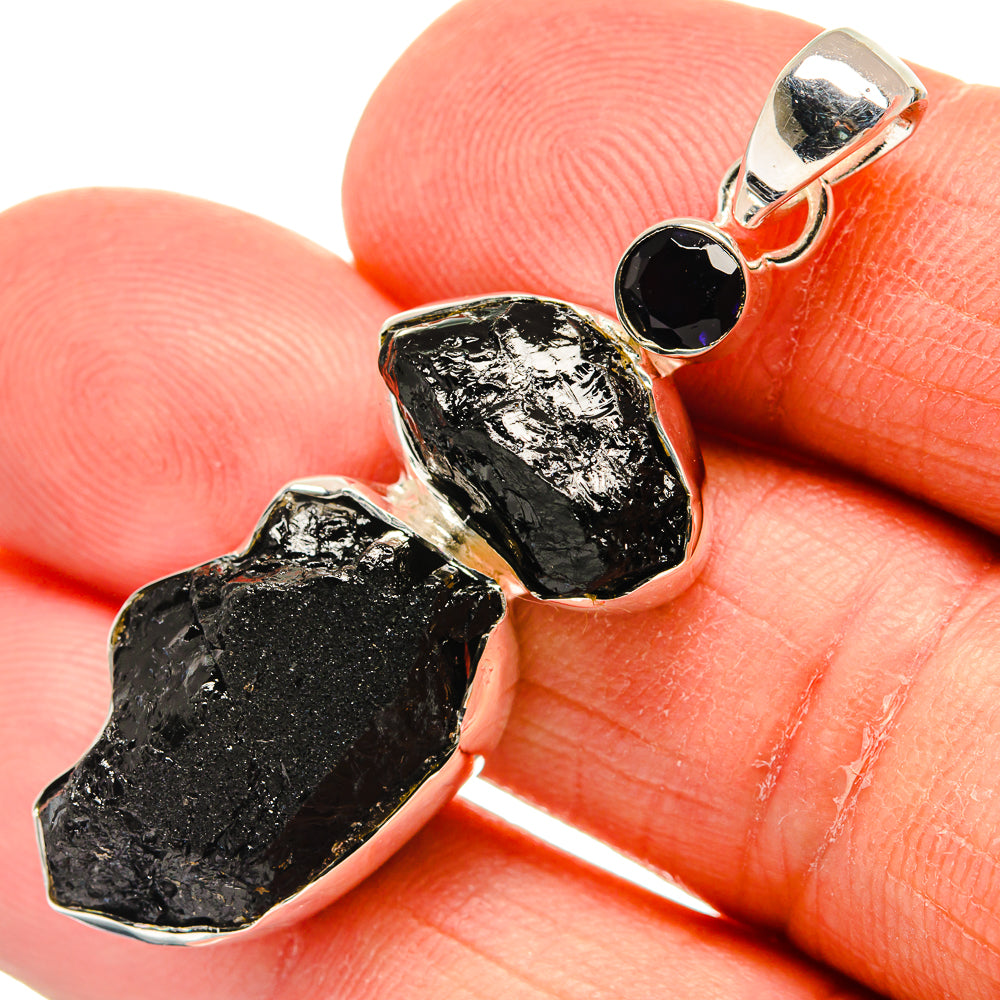 Tektite, Tanzanite Pendants handcrafted by Ana Silver Co - PD24458