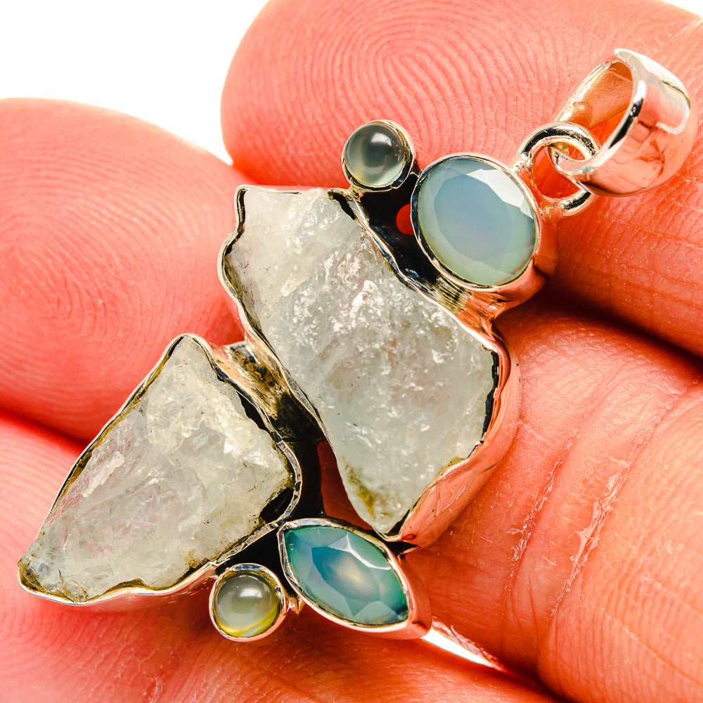 Aquamarine, Aqua Chalcedony Pendants handcrafted by Ana Silver Co - PD24487