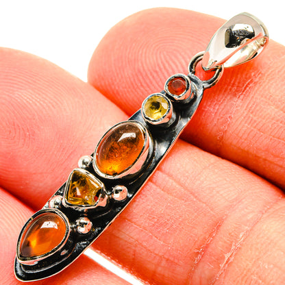 Carnelian, Citrine, Garnet Pendants handcrafted by Ana Silver Co - PD24488