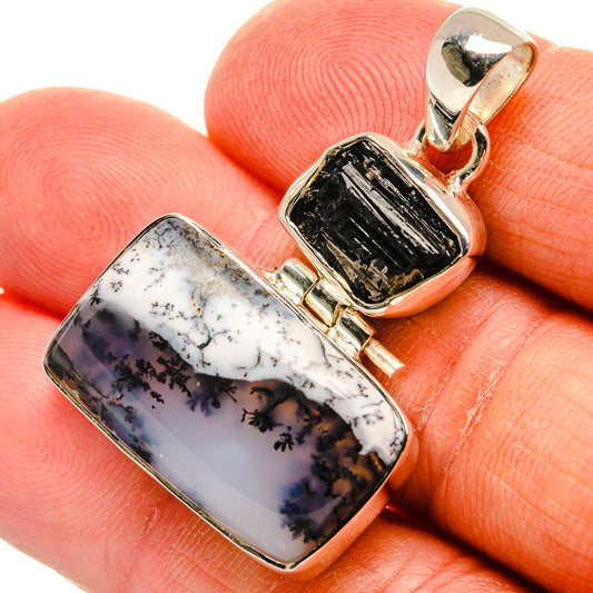Dendritic Opal, Tektite Pendants handcrafted by Ana Silver Co - PD24499
