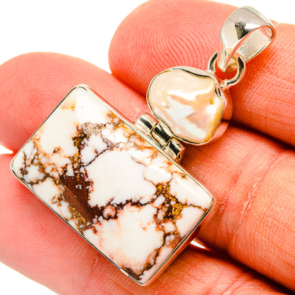 Wild Horse Jasper, Mother Of Pearl Pendants handcrafted by Ana Silver Co - PD24500