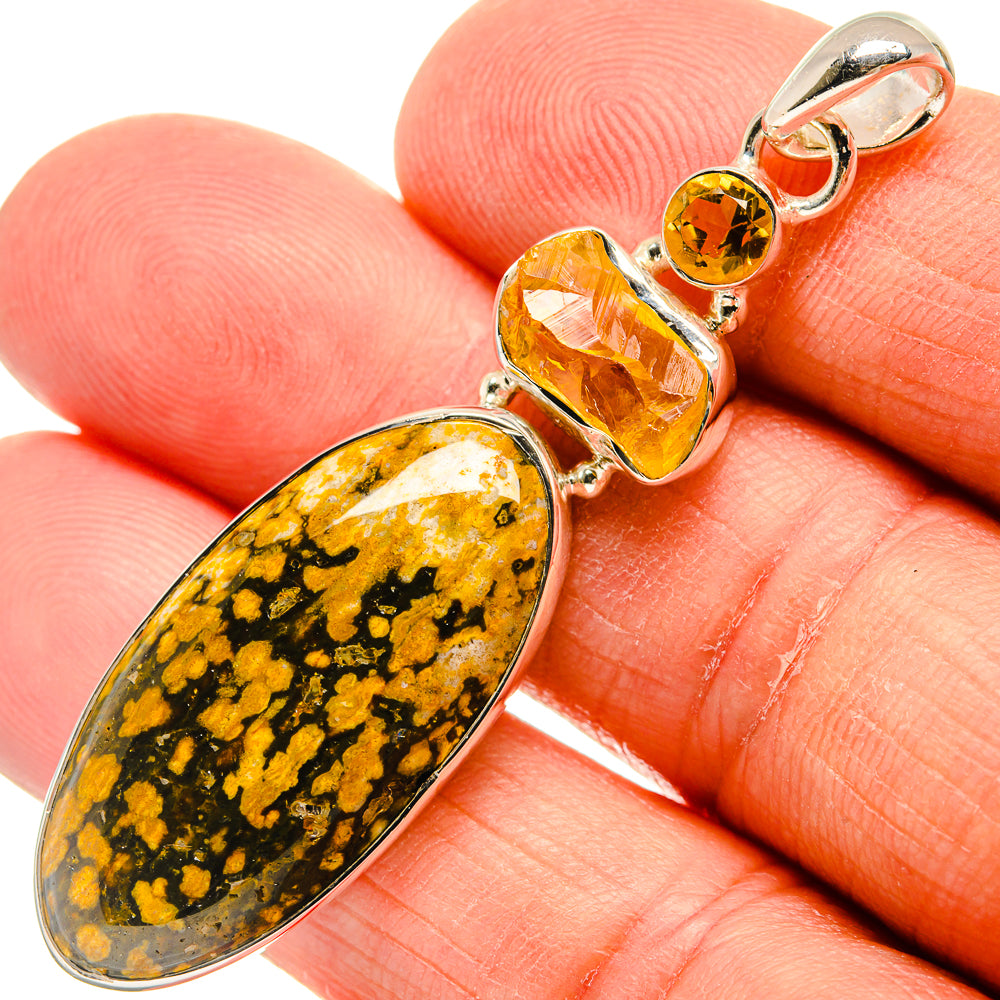 Ocean Jasper, Citrine Pendants handcrafted by Ana Silver Co - PD24507