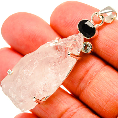 Rainbow Moonstone, Black Onyx, Blue Topaz Pendants handcrafted by Ana Silver Co - PD24520