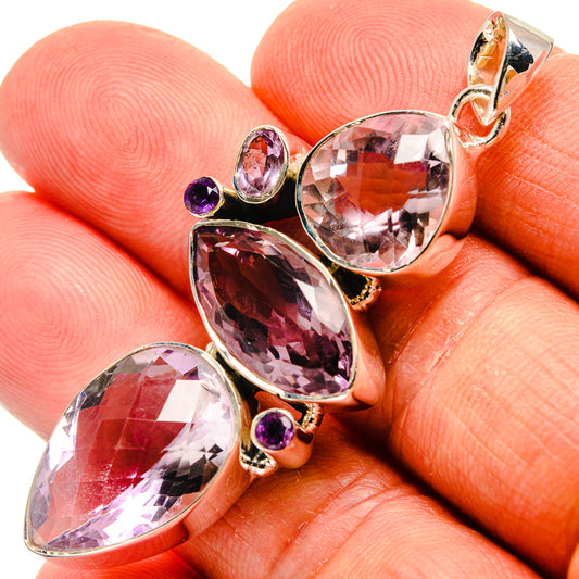 Pink Amethyst Pendants handcrafted by Ana Silver Co - PD24525