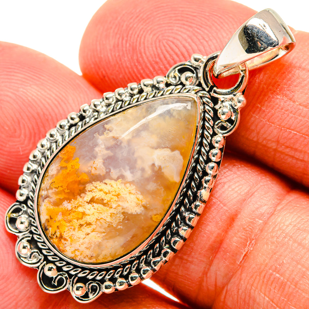 Plume Agate Pendants handcrafted by Ana Silver Co - PD24554