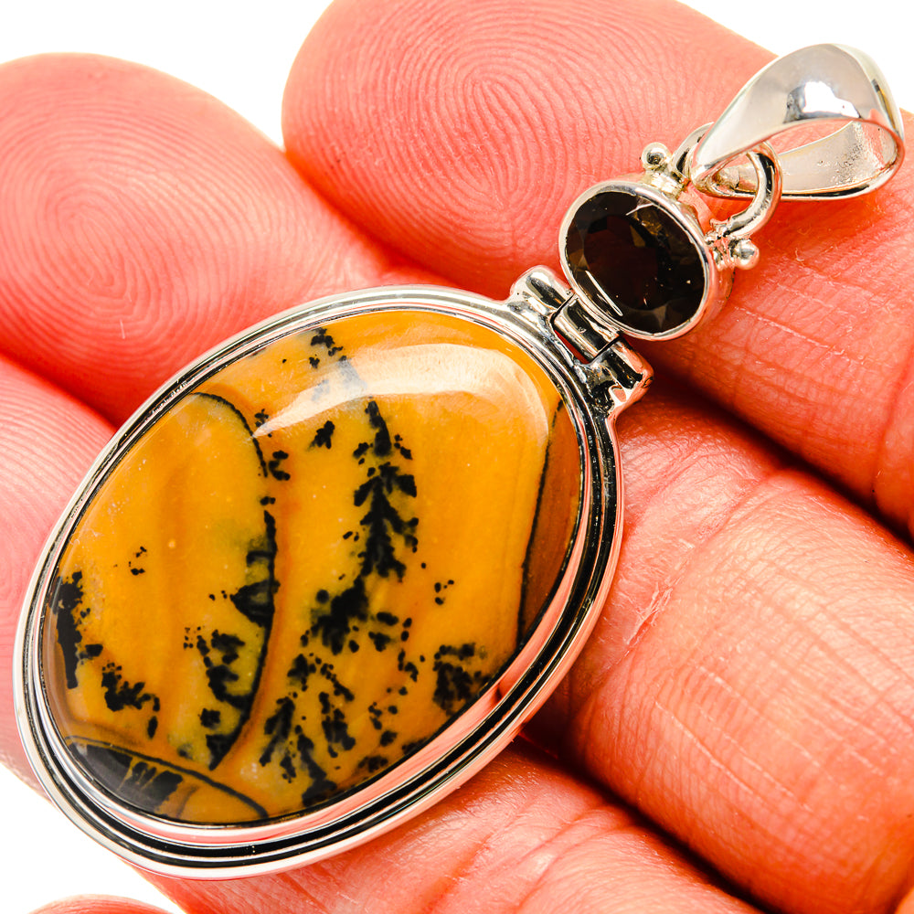 Picture Jasper, Smoky Quartz Pendants handcrafted by Ana Silver Co - PD24558