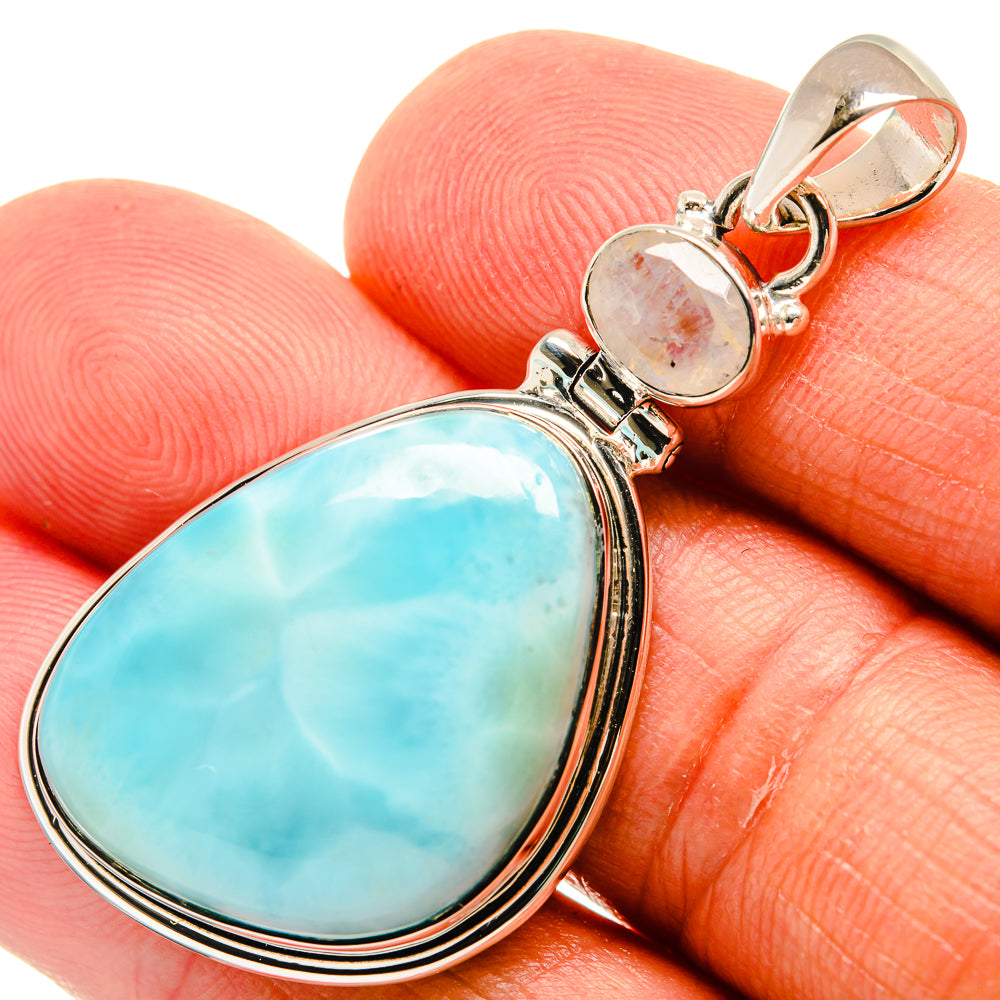 Larimar, Rainbow Moonstone Pendants handcrafted by Ana Silver Co - PD24568
