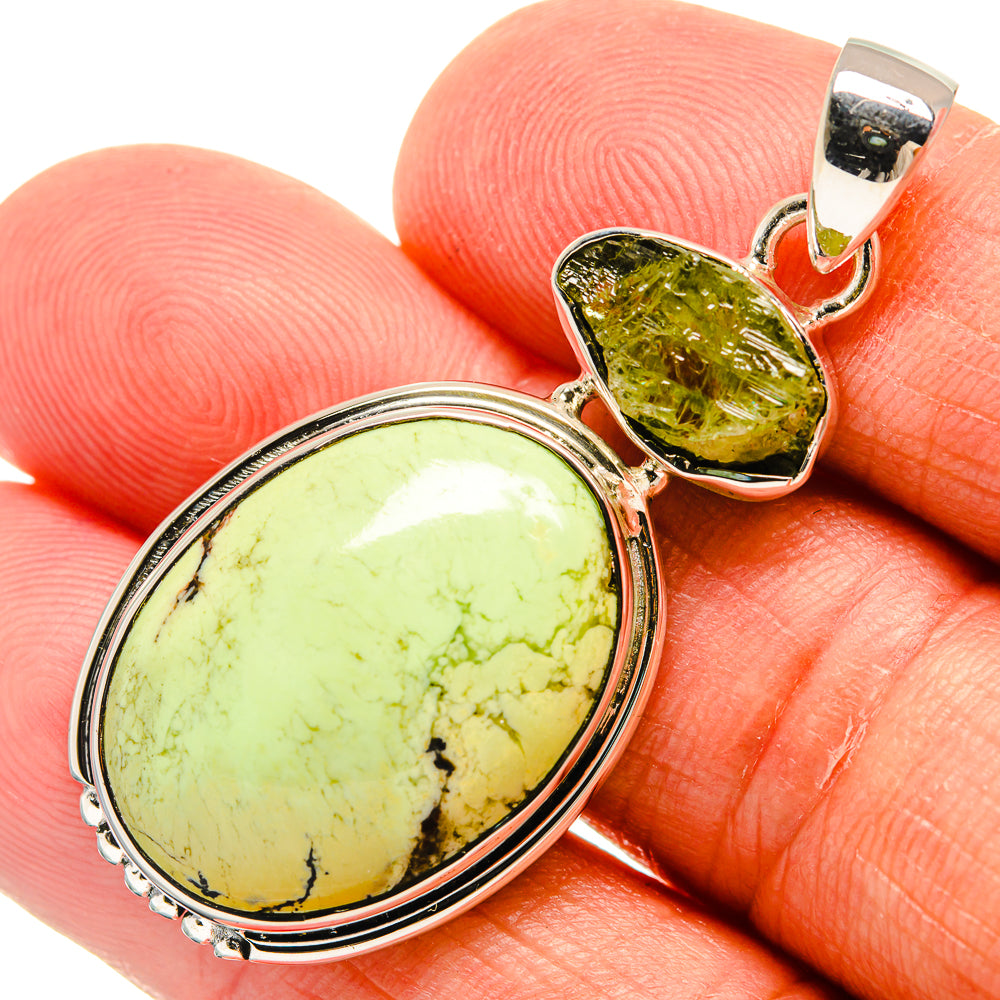 Lemon Chrysoprase Pendants handcrafted by Ana Silver Co - PD24573