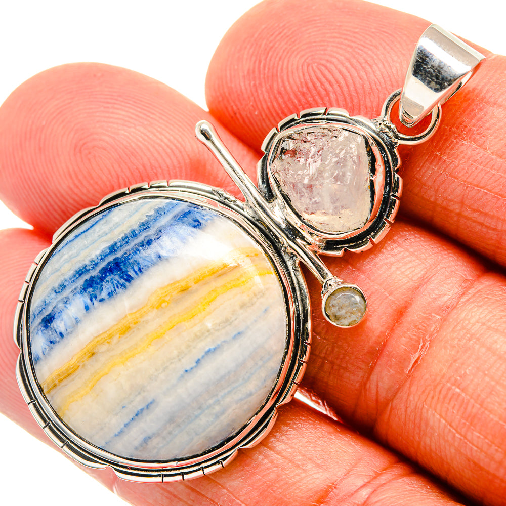 Blue Scheelite Pendants handcrafted by Ana Silver Co - PD24577