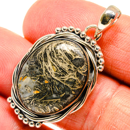 Pyrite Agate Pendants handcrafted by Ana Silver Co - PD24603