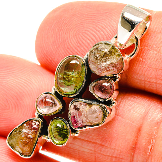 Watermelon Tourmaline Pendants handcrafted by Ana Silver Co - PD24608