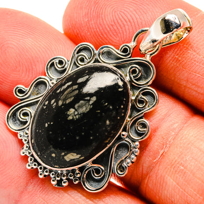 Snowflake Obsidian Pendants handcrafted by Ana Silver Co - PD24620