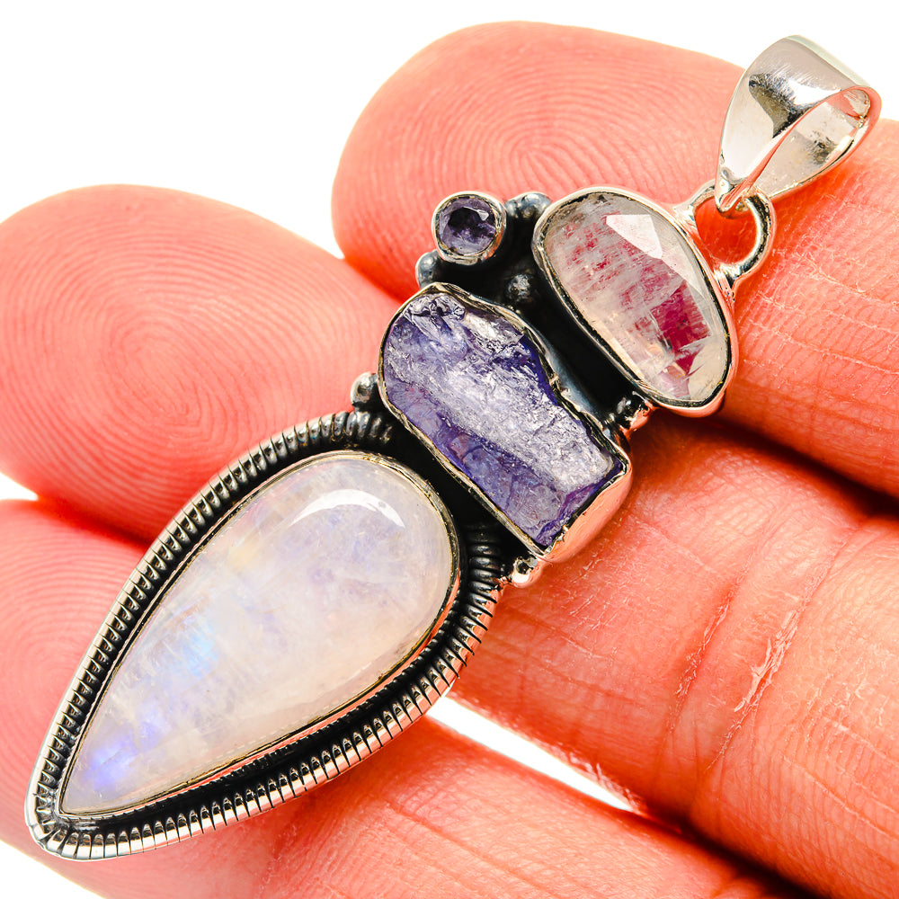Rainbow Moonstone Pendants handcrafted by Ana Silver Co - PD24641