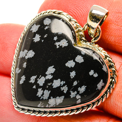 Snowflake Obsidian Pendants handcrafted by Ana Silver Co - PD24684