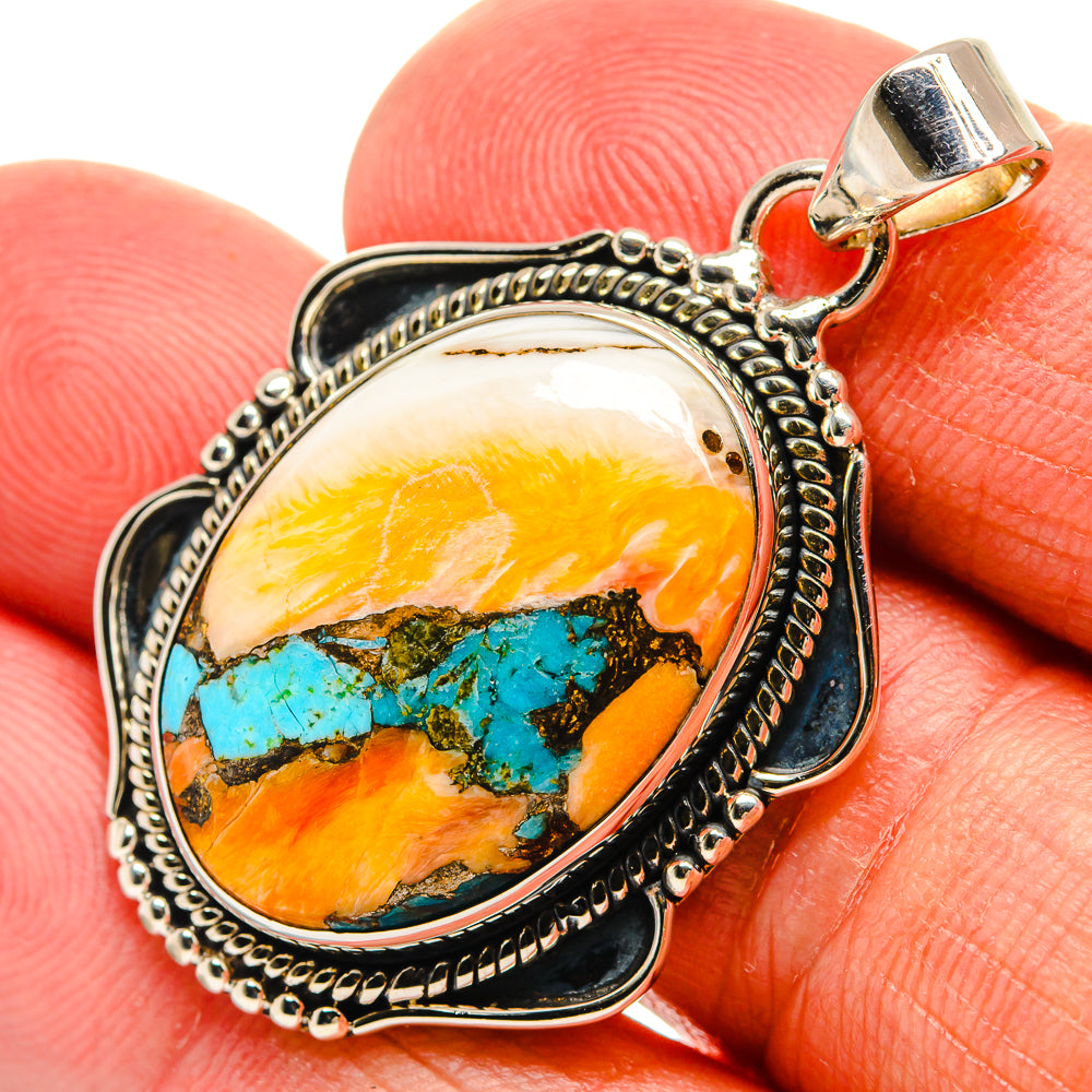 Spiny Oyster Turquoise Pendants handcrafted by Ana Silver Co - PD24686