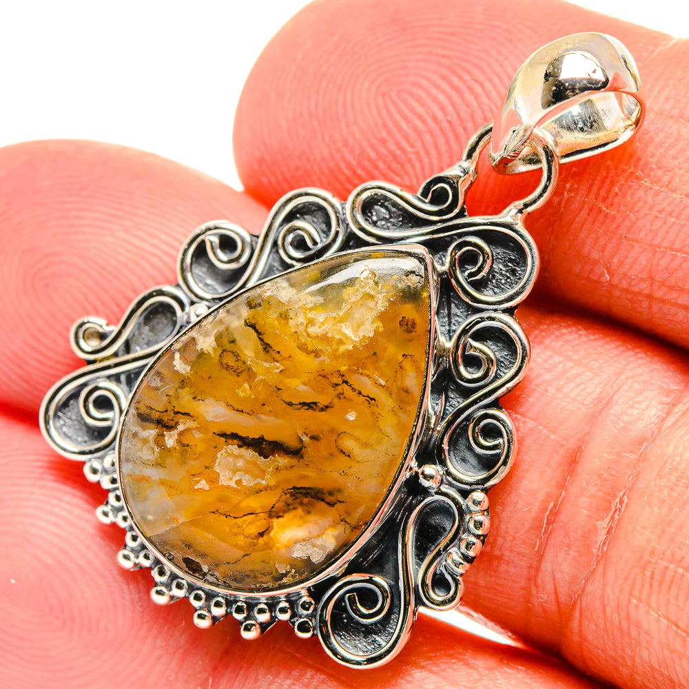 Plume Agate Pendants handcrafted by Ana Silver Co - PD24692