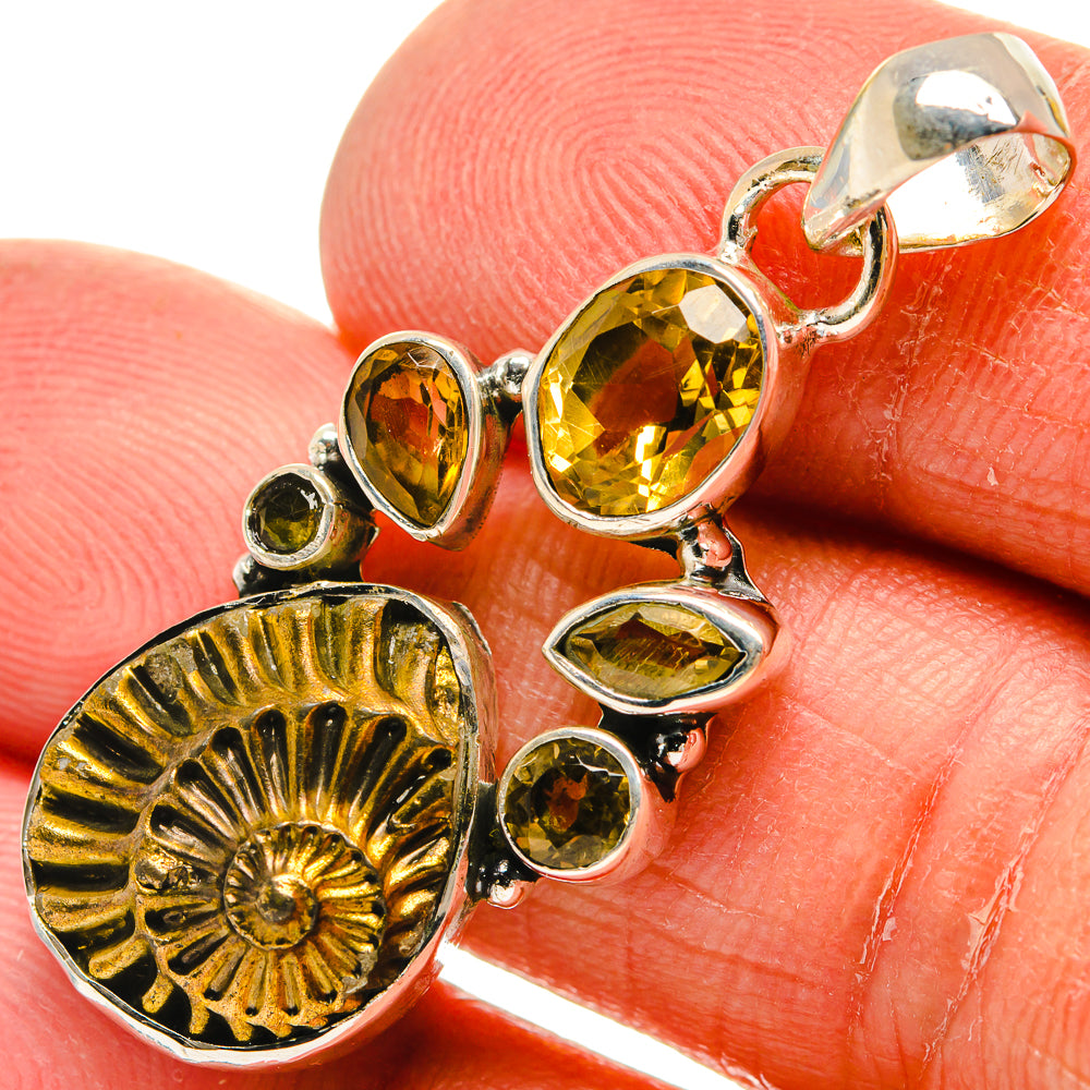 Pyrite Fossil Pendants handcrafted by Ana Silver Co - PD24732