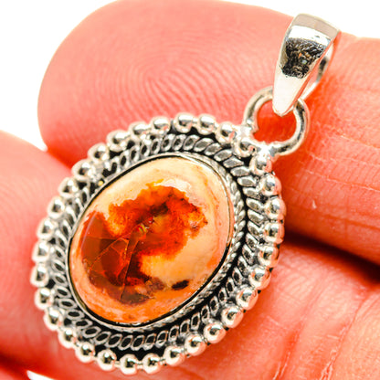Mexican Fire Opal Pendants handcrafted by Ana Silver Co - PD24736