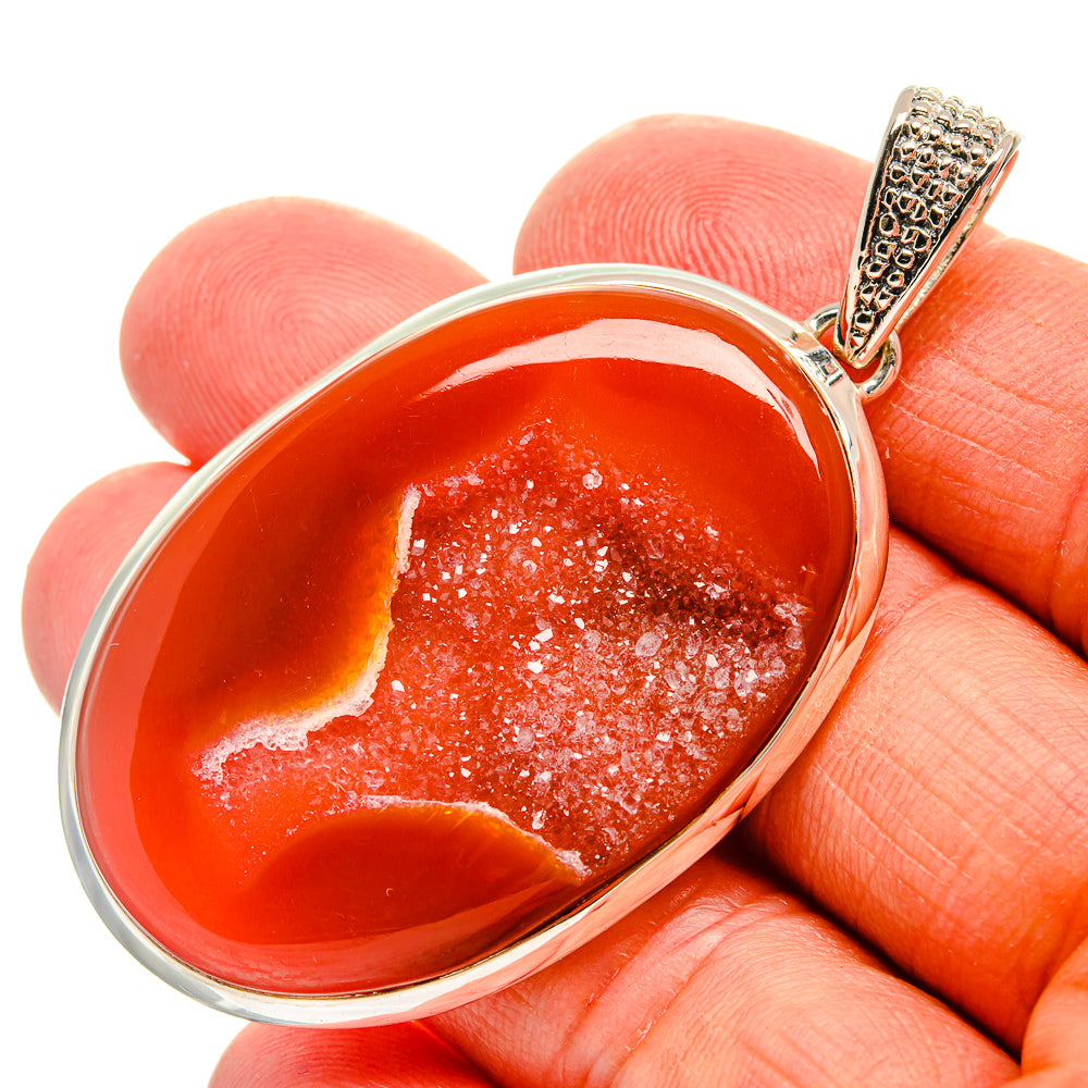 Red Geode Pendants handcrafted by Ana Silver Co - PD24769