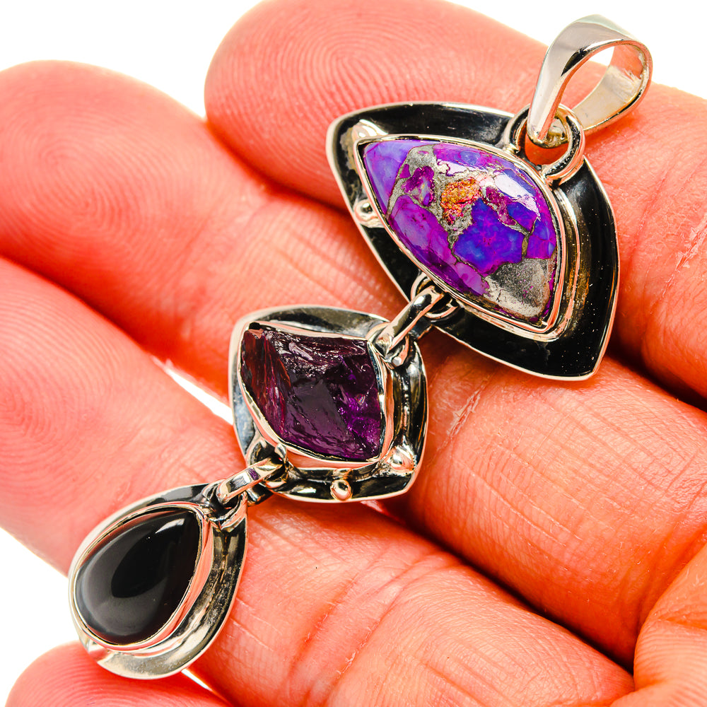 Purple Copper Composite Turquoise Pendants handcrafted by Ana Silver Co - PD24783