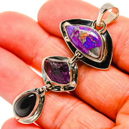 Purple Copper Composite Turquoise Pendants handcrafted by Ana Silver Co - PD24783