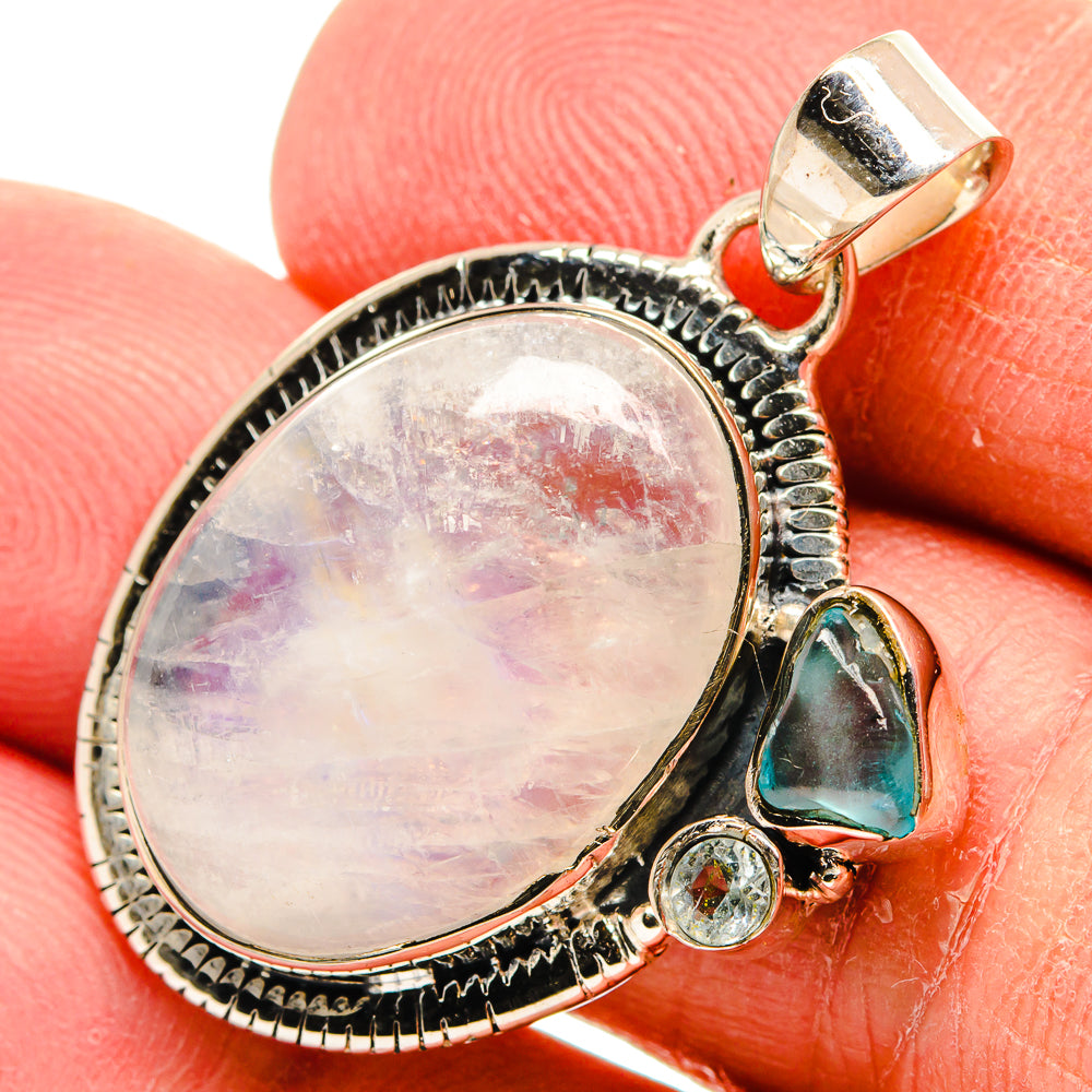 Rainbow Moonstone Pendants handcrafted by Ana Silver Co - PD24801