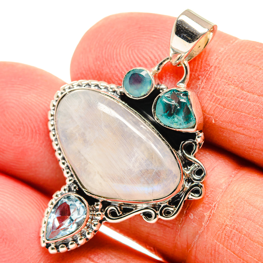 Rainbow Moonstone Pendants handcrafted by Ana Silver Co - PD24806