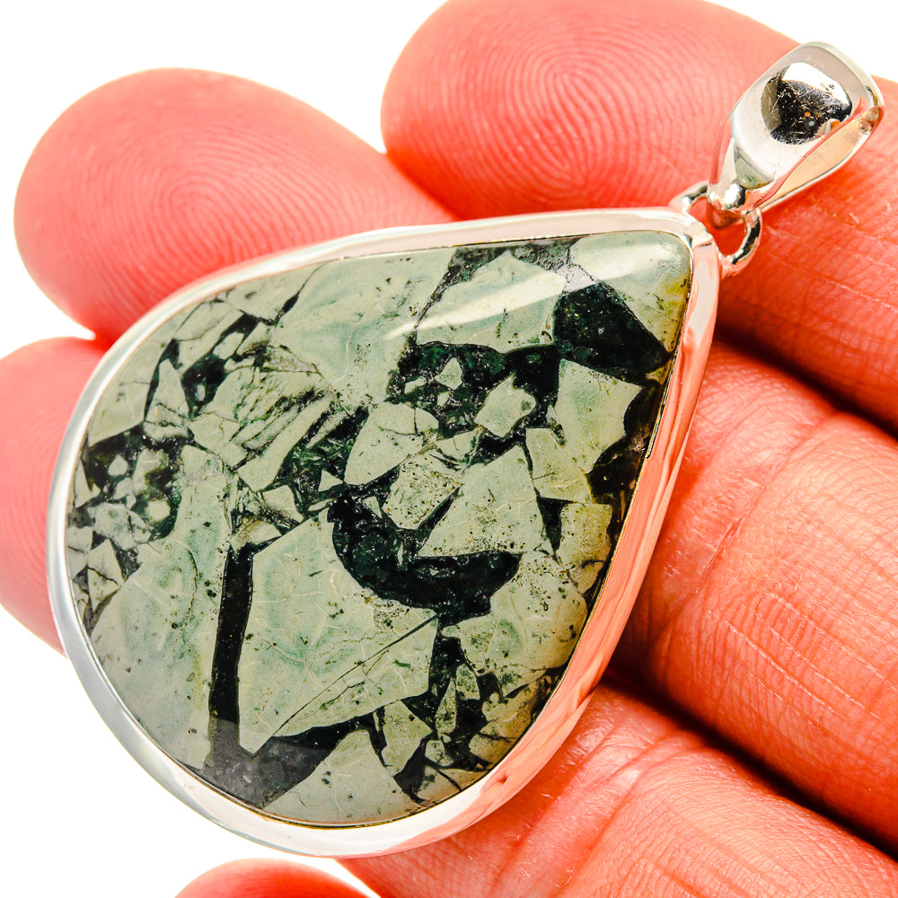 Brecciated Green Jasper Pendants handcrafted by Ana Silver Co - PD24822