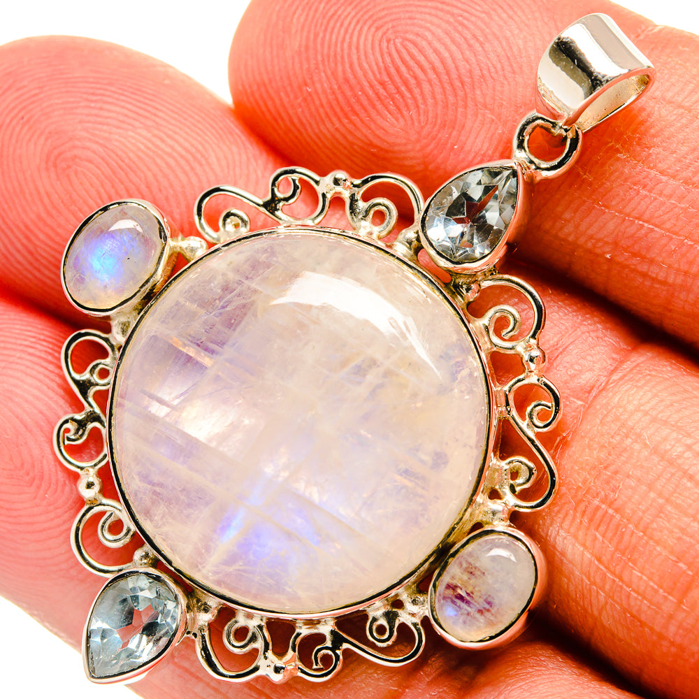 Rainbow Moonstone Pendants handcrafted by Ana Silver Co - PD24844